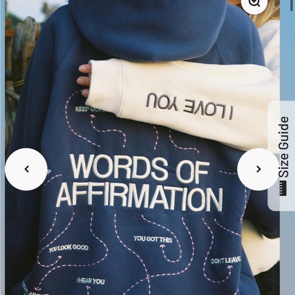 "Words of Affirmation" Oversized Lux Hoodie in Blue Unisex - Picture 4 of 4